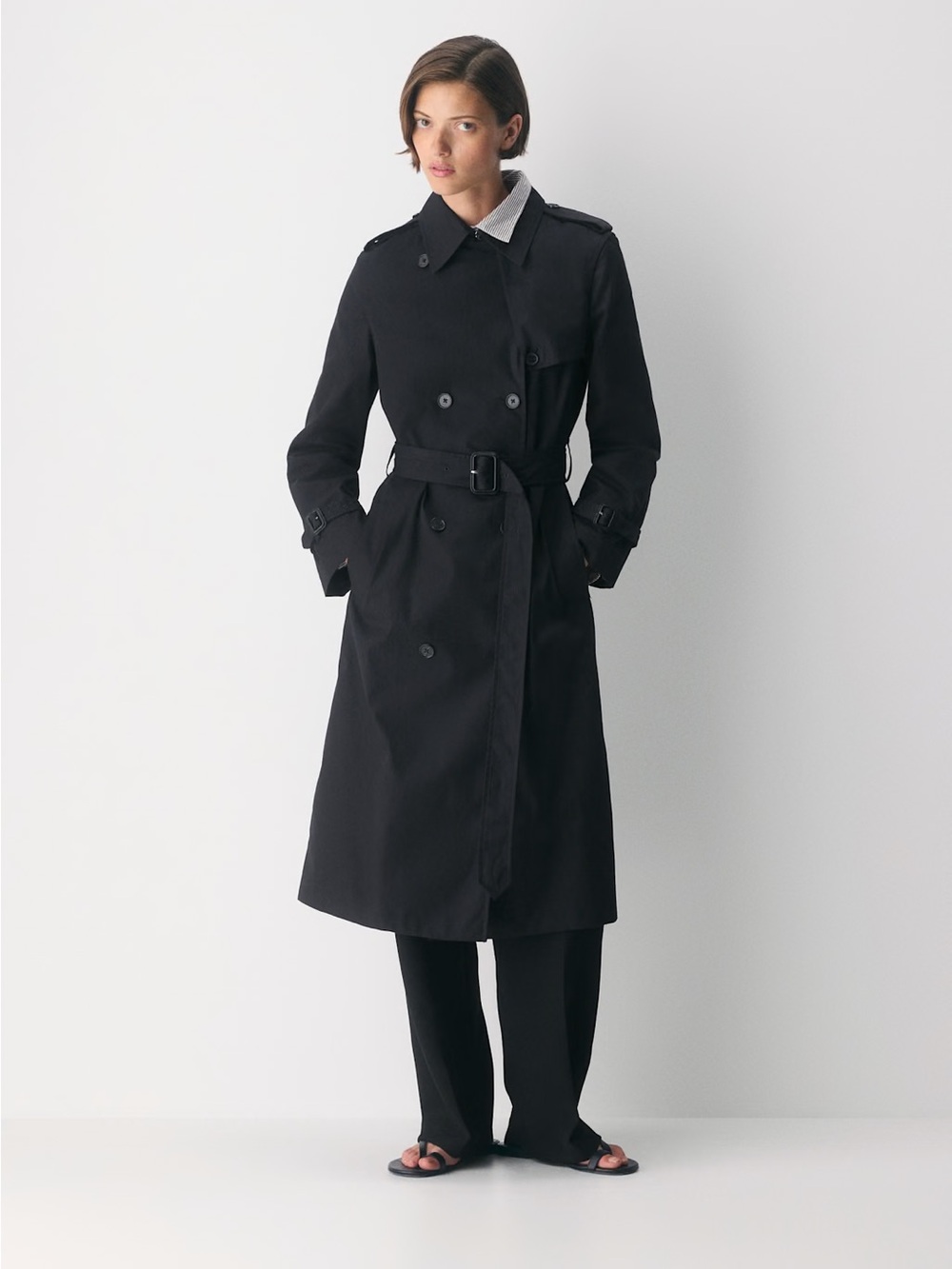 NWT - Aritzia New The Finch Trench Coat - City Twill - Black - Size XS